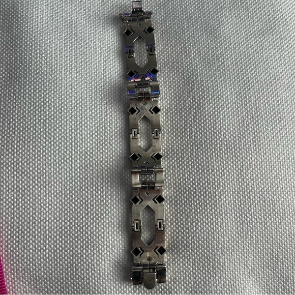 Judith Jack VINTAGE Malachite Onyx Wide Bracelet - Picture 4 of 7